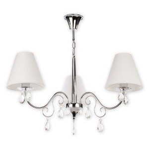 Lampa wisząca z kryształkami VELEOS 1O1963 CH BIA/Le 3-ramienny