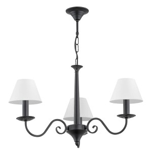 Klasyczny czarny żyrandol do pokoju ASTOR 1S 1O2893 W3 CZA/1S/Le