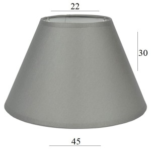 Duży ABAŻUR do lampy podłogowej 8S E27 SZARY stożek 22/45 wys 30
