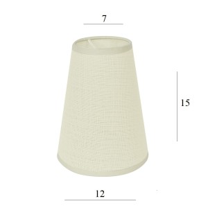ABAŻUR do lampy stożek 2S-E14 ecru struktura 7/12 wys 15 