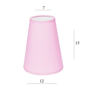 ABAŻUR do lampki stożek 2S-E14 różowy 7/12 wys 15