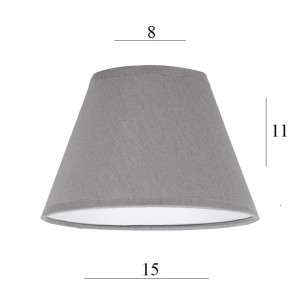 ABAŻUR do lampki stożek 1S-E14 szary 8/15 wys 11 