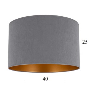 Duży ABAŻUR do lampy podłogowej z weluru 14W E27 SZARY 40 wys 25