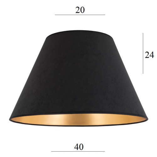 czarny abażur ze złotym środkiem do lampy stojącej e27
