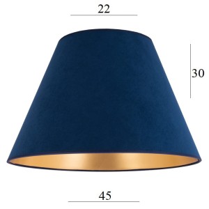 ABAŻUR do lampy podłogowej 8S E27 GRANATOWY WELUR stożek 22/45 wys 30   