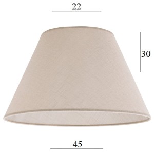 Duży ABAŻUR do lampy podłogowej 8S E27 BEŻ LEN stożek 22/45 wys 30 