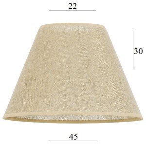 Duży ABAŻUR do lampy podłogowej 8S E27 LEN ZE ZŁOTĄ NITKĄ stożek 22/45 wys 30