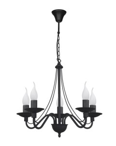 Żyrandol klasyczny czarny ROSSI 1397F1/AX 5-ramienny