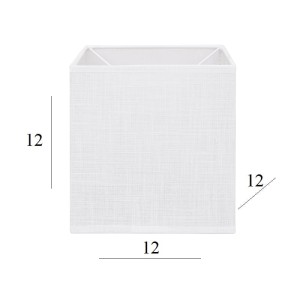 ABAŻUR sześcian biały len 1K-E27 12/12 wys 12      