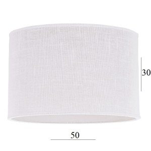 Duży abażur do lampy walec 6W-E27 biały len 50/30 
