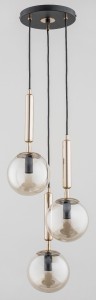 Czarno-złota wisząca lampa VOLED 163068/AA 3-płomienny   