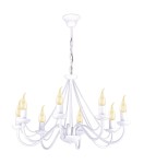 Duży biały żyrandol świecznikowy BARTO 13997/KA 8-ramienny 