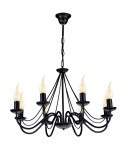 Oryginalny czarny żyrandol świecznikowy BARTO 13992/KA 8-ramienny 