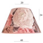 Abażur do lampy w kwiaty piwoni 6S E27 PIWONIE welur 20/40 wys 24