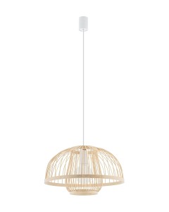 Wisząca lampa do salonu z drewnianym kloszem KANABO 111158/N 