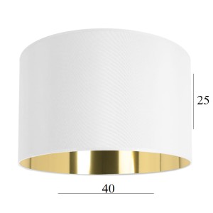 Biało-złoty duży abażur do lampy 14W E27 beż 40/25
