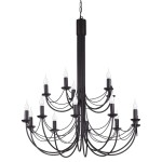Duży klasyczny czarny żyrandol świecznikowy PORSE 13523/KA 15-ramienny   