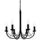 Klasyczny czarny żyrandol świecznikowy PORSE 13520/KA 6-ramienny     