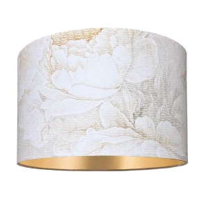 Beżowo-złoty abażur w kwiaty walec 40cm 14W E27 40 wys 25 PEONIE 002 premium