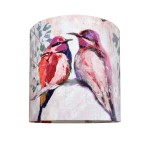 Abażur walec do lampki z wzorem ptaszków E27 18/18 cm - GOYA 017 premium