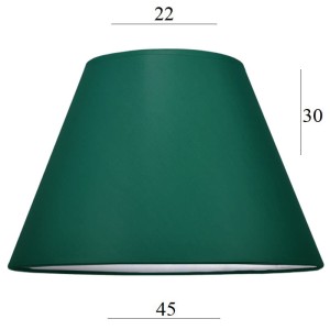 Stożkowy abażur do lampy podłogowej butelkowa zieleń 8S E27 45cm