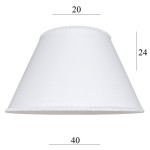 Elegancki biały abażur do lampy stożek 6S 40cm biały z dekoracyjną lamówką
