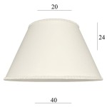 Kremowy abażur do lampy stołowej stożek 6S 40cm ecru z dekoracyjną lamówką