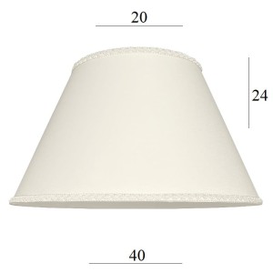 Kremowy abażur do lampy stołowej stożek 6S 40cm ecru z dekoracyjną lamówką
