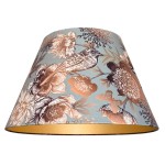 Abażur do lampy stożek w złoty wzór 6S E27 FLOWERS welur 20/40 wys 24