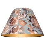 Elegancki abażur w złote wzory stożek 45cm 9S E27 FLOWERS welur 20/45 wys 24