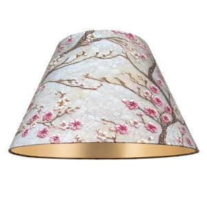 Wyjątkowy abażur do lampy 40cm w kwiaty kwitnącej wiśni 6S E27 20/40 wys 24 cherry 005