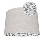 Lniany abażur do lampy z wzorem od wewnątrz 2T E27 35/40 wys 25 LINEN BIRD 010