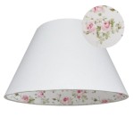 Biały abażur do lampy z różyczkami 6S E27 20/40 wys 24 ROSSE