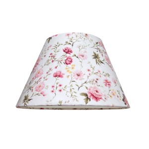 Biały abażur w różyczki do lampki E14 7S 10/20 wys 12 - PINK FLORAL 004 premium