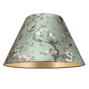 Aksamitny zielony abażur do lampy stołowej 6S E27 SIENA wymiary 20/40 wys 24