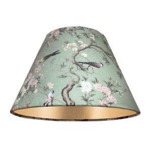 Abażur do lampki nocnej 25 cm zielony z wzorem kwiatowym 3S E27 wymiary 12/25 wys 15