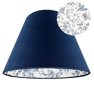 Abażur z granatowego aksamitu dwustronny 45cm 8S E27 22/45 wys 30 VINTAGE 008