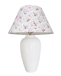 Biała lampa w stylu angielskim z abażurem w kwiaty BONA Pink Floral