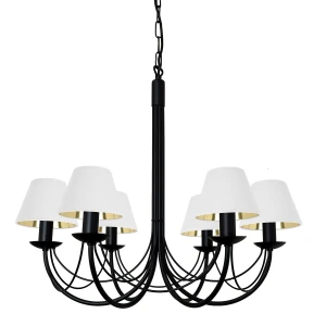 Czarny żyrandol klasyczny duży 6-płomienny PORSE 13520/62/KA