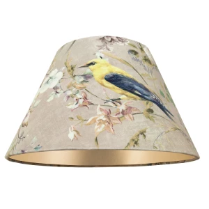 Aksamitny abażur do lampki beżowy stożek 4S-E27 BIRD beż 15/30 wys 16