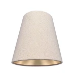 Lniano-złoty abażur do żyrandola kinkietu AB E14 9/15 wys 14 GOLDEN LINEN abażur z mocowaniem na żarówkę