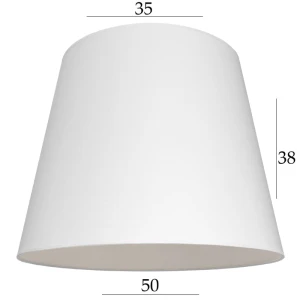 Duży biały abażur 50cm do lampy stojącej 17S E27 stożek 35/50 wys 38