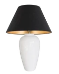 Lampa stołowa z czarnym abażurem welurowym BONA biała 6S 