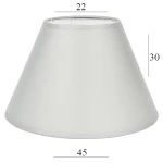 Jasnoszary abażur lampy podłogowej 8S E27 POPIEL stożek 22/45 wys 30