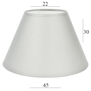 Jasnoszary abażur lampy podłogowej 8S E27 POPIEL stożek 22/45 wys 30