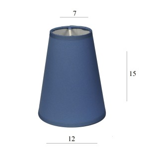 ABAŻUR do lampki stożek 2S-E14 niebieski 7/12 wys 15 