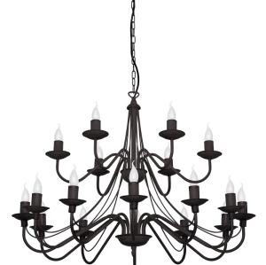 Żyrandol 18-ramienny ROSSI czarny 1397S1/AX
