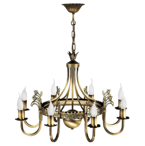 Żyrandol świecznikowy 8-ramienny CORONA 1278-KO 8/J mosiądz patyna